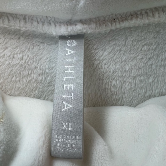 Athleta Womens Double Cozy Karma Funnel Neck Sweatshirt Seasalt Pullover Soft XL - Picture 3 of 12